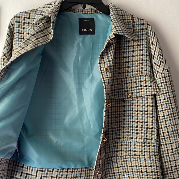 Pinko MADE IN ITALY plaid design cropped jacket - Picture 6 of 8